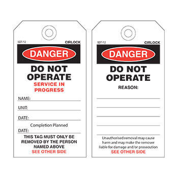 Cirlock Do Not Operate Tags 