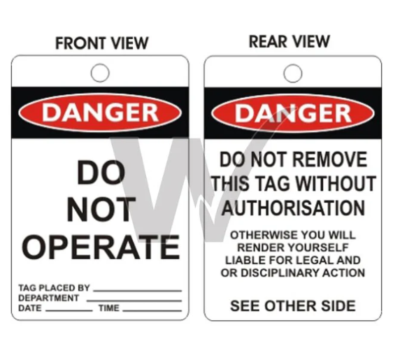 Wilcox Do Not Operate Danger Tags 