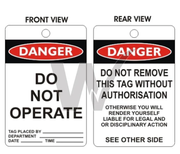 Wilcox Do Not Operate Danger Tags 100pk